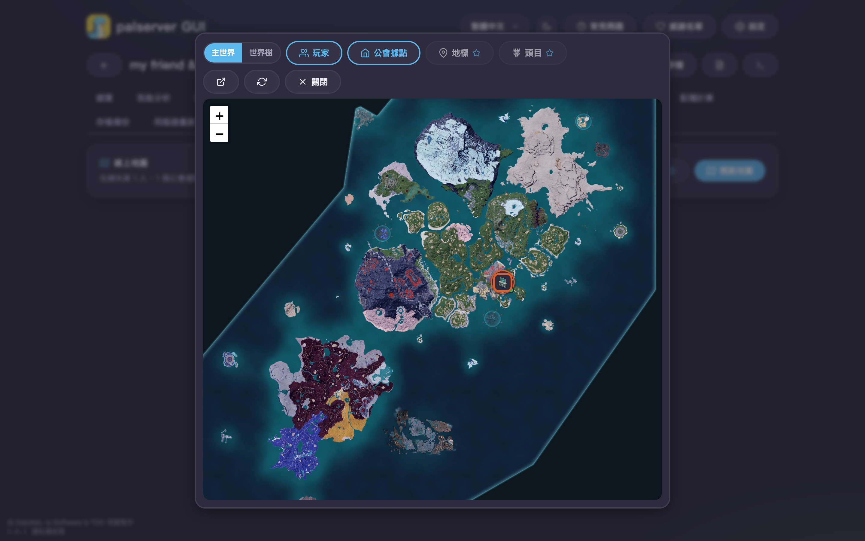 palserver GUI live map
